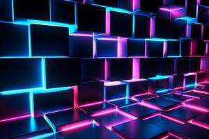 Sleek Modern Geometric Glowing Shapes Outline Background Generative AI photo