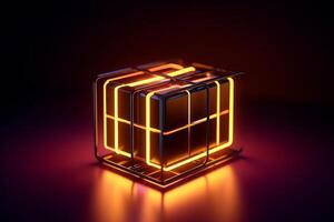 Sleek Modern Geometric Glowing Shapes Outline Background photo