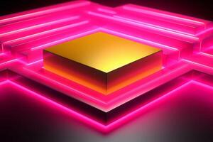 Sleek Modern Geometric Glowing Shapes Outline Background photo