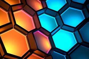 Sleek Modern Geometric Glowing Shapes Outline Background photo
