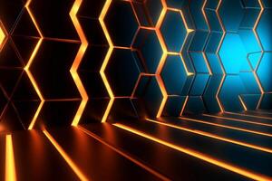 Sleek Modern Geometric Glowing Shapes Outline Background photo