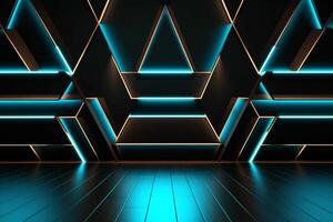 Sleek Modern Geometric Glowing Shapes Outline Background photo