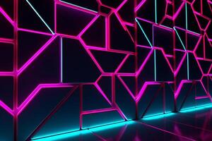 Sleek Modern Geometric Glowing Shapes Outline Background Generative AI photo