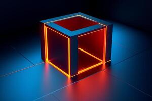 Sleek Modern Geometric Glowing Shapes Outline Background photo