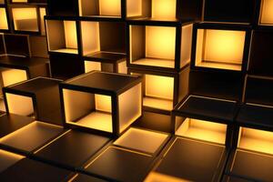 Sleek Modern Geometric Glowing Shapes Outline Background photo