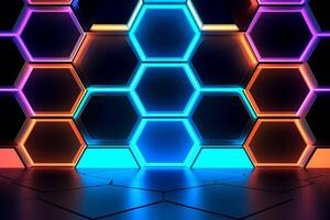 Sleek Modern Geometric Glowing Shapes Outline Background photo