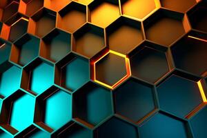 Sleek Modern Geometric Glowing Shapes Outline Background photo