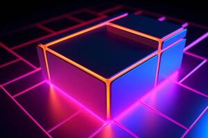 Sleek Modern Geometric Glowing Shapes Outline Background photo