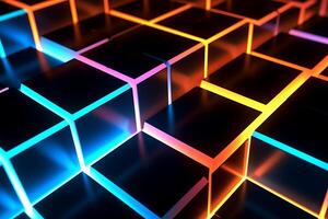 Sleek Modern Geometric Glowing Shapes Outline Background photo