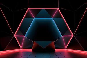 Sleek Modern Geometric Glowing Shapes Outline Background photo