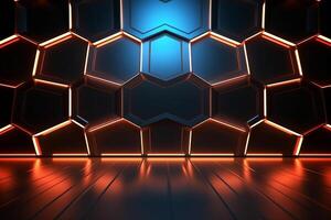 Sleek Modern Geometric Glowing Shapes Outline Background photo