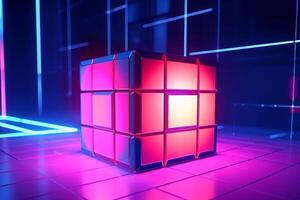 Sleek Modern Geometric Glowing Shapes Outline Background photo