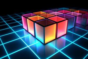 Sleek Modern Geometric Glowing Shapes Outline Background photo