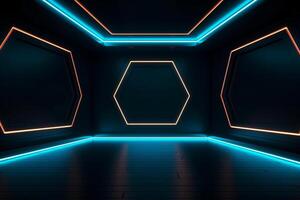 Sleek Modern Geometric Glowing Shapes Outline Background photo