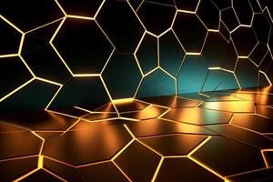 Sleek Modern Geometric Glowing Shapes Outline Background photo