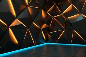 Sleek Modern Geometric Glowing Shapes Outline Background photo