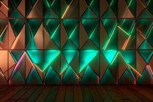 Sleek Modern Geometric Glowing Shapes Outline Background Generative AI photo