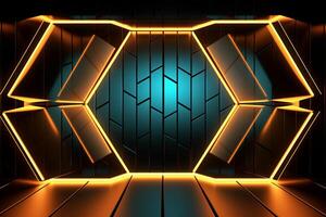Sleek Modern Geometric Glowing Shapes Outline Background photo