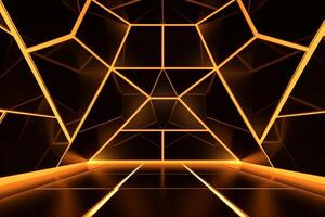 Sleek Modern Geometric Glowing Shapes Outline Background photo