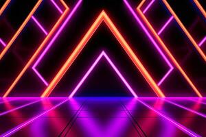 Sleek Modern Geometric Glowing Shapes Outline Background Generative AI photo