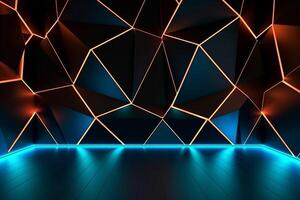 Sleek Modern Geometric Glowing Shapes Outline Background photo