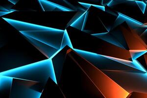 Sleek Modern Geometric Glowing Shapes Outline Background Generative AI photo