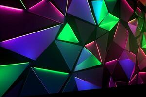 Sleek Modern Geometric Glowing Shapes Outline Background Generative AI photo