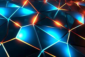 Sleek Modern Geometric Glowing Shapes Outline Background Generative AI photo