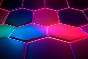 Sleek Modern Geometric Glowing Shapes Outline Background photo