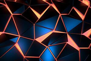 Sleek Modern Geometric Glowing Shapes Outline Background Generative AI photo