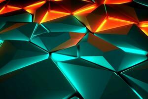 Sleek Modern Geometric Glowing Shapes Outline Background Generative AI photo