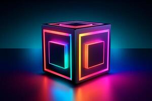 Sleek Modern Geometric Glowing Shapes Outline Background photo