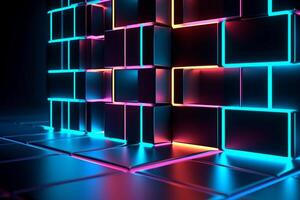 Sleek Modern Geometric Glowing Shapes Outline Background photo