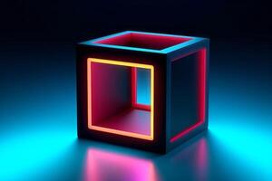 Sleek Modern Geometric Glowing Shapes Outline Background photo