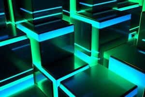 Sleek Modern Geometric Glowing Shapes Outline Background photo