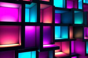 Sleek Modern Geometric Glowing Shapes Outline Background Generative AI photo