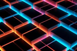 Sleek Modern Geometric Glowing Shapes Outline Background photo