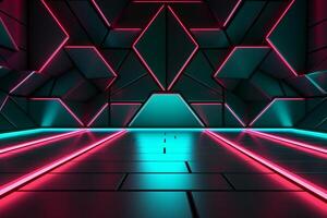 Sleek Modern Geometric Glowing Shapes Outline Background photo