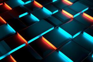 Sleek Modern Geometric Glowing Shapes Outline Background Generative AI photo