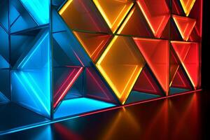 Sleek Modern Geometric Glowing Shapes Outline Background photo