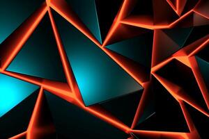 Sleek Modern Geometric Glowing Shapes Outline Background Generative AI photo