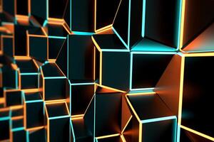 Sleek Modern Geometric Glowing Shapes Outline Background photo