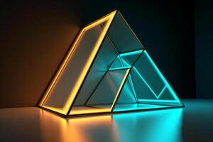 Sleek Modern Geometric Glowing Shapes Outline Background Generative AI photo