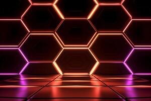 Sleek Modern Geometric Glowing Shapes Outline Background photo