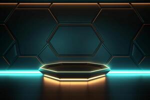 Sleek Modern Geometric Glowing Shapes Outline Background photo