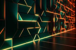 Sleek Modern Geometric Glowing Shapes Outline Background photo
