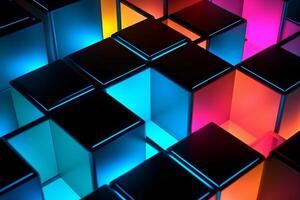 Sleek Modern Geometric Glowing Shapes Outline Background photo