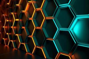 Sleek Modern Geometric Glowing Shapes Outline Background photo