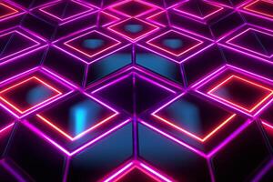 Sleek Modern Geometric Glowing Shapes Outline Background Generative AI photo