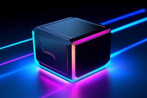 Sleek Modern Geometric Glowing Shapes Outline Background photo